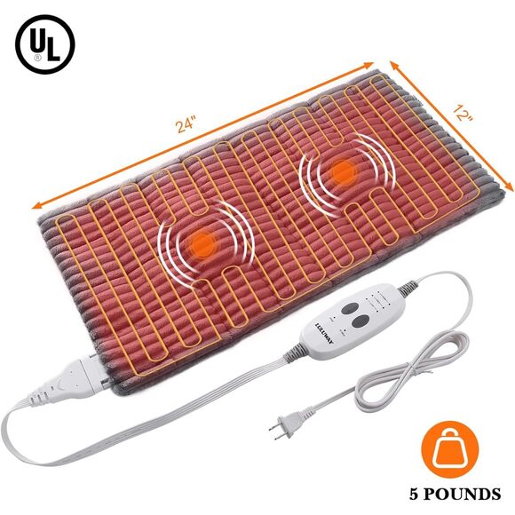 Weighted Heating Pad with Vibrating Massager - Large Size - Picture 7 of 8